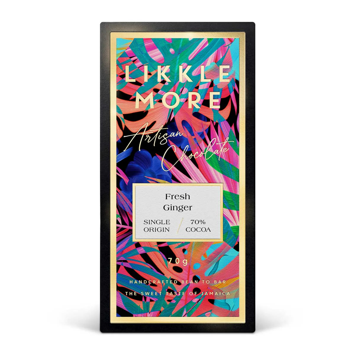 Likkle More Chocolate 70% Dark Ginger Bar, 2.5oz